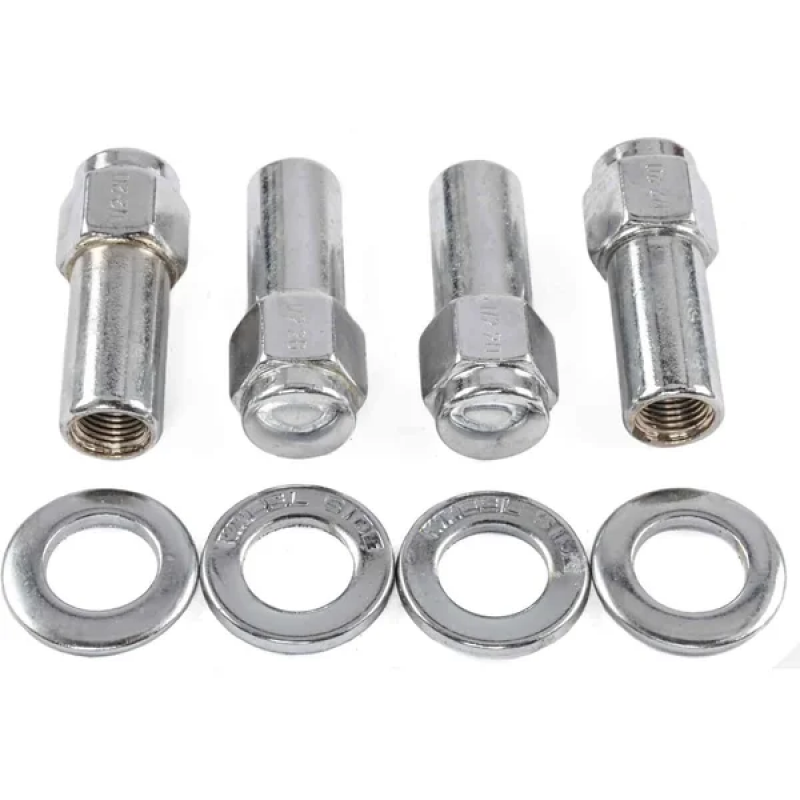 Weld Closed End Lug Nuts 12mm x 1.5 Thread Shank Seat - Chrome (4 Pack)-thumbmail-1