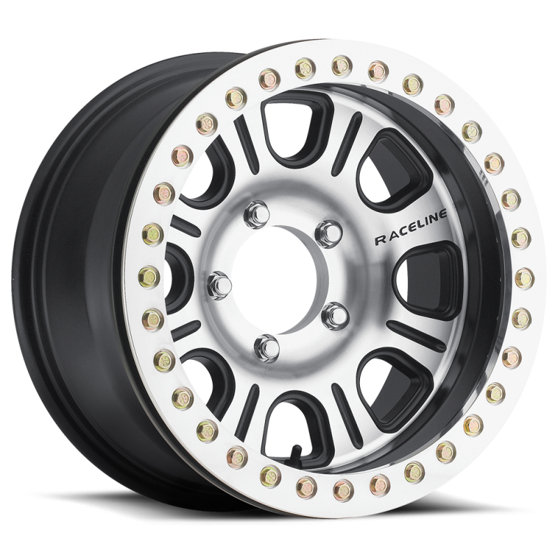 Raceline RT232 Monster 17x8.5in/5x127 BP/-19mm Offset/83.82mm Bore - Black & Machined Beadlock Wheel-thumbmail-1