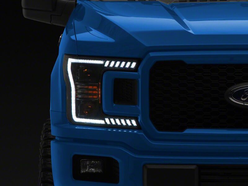 Raxiom 18-20 Ford F-150 LED Halo Surround Headlights with White DRL- Black Housing- Clear Lens-thumbmail-5