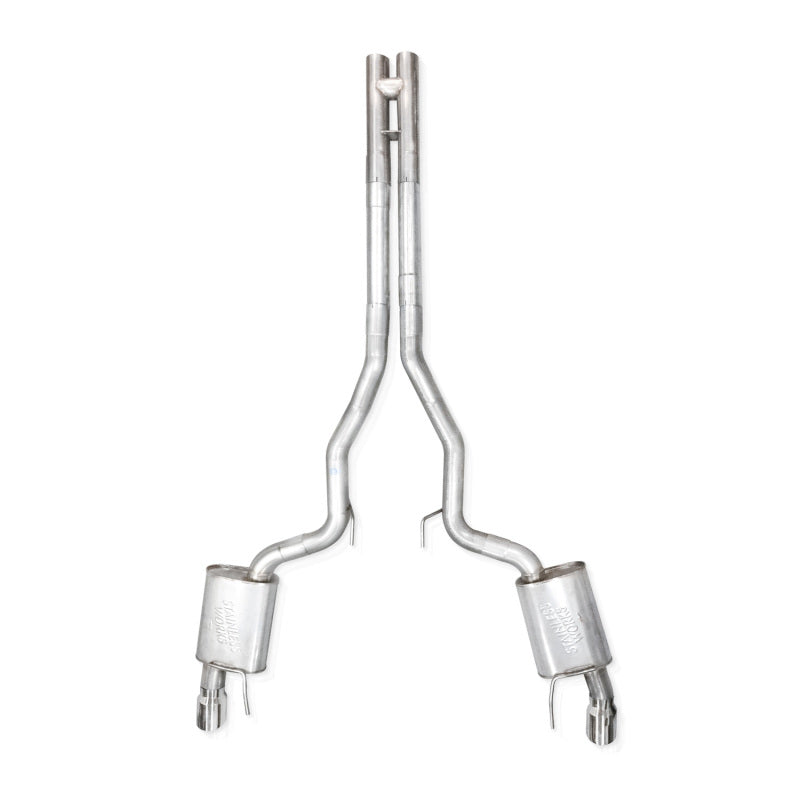 Stainless Works 2024 Mustang GT Catback Dual Tips Redline Sound H-Pipe Performance Connect Exhaust-thumbmail-2