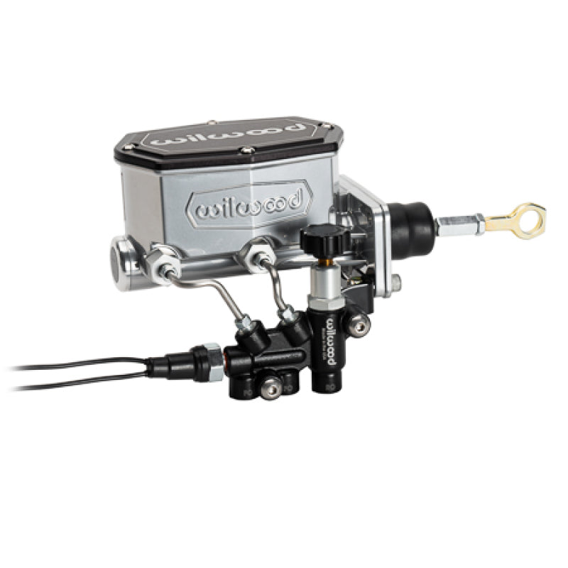 Wilwood Mopar Compact Tandem M/C Kit w/ Combination Valve & Pushrod 15/16in Bore - Chrome-thumbmail-1