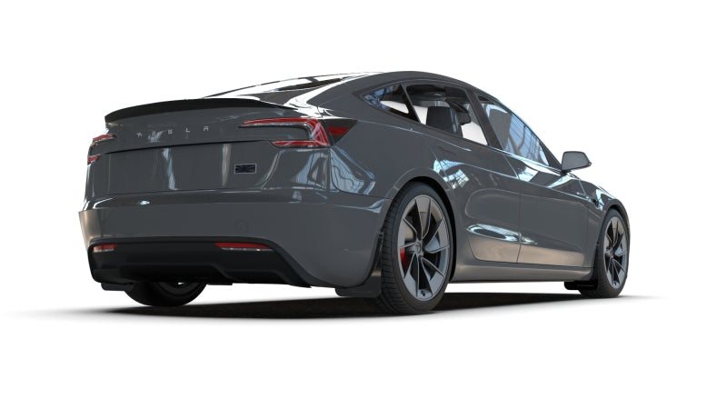 Rally Armor 2024 Tesla Model 3 Highland Black UR Mud Flap White Logo-thumbmail-3