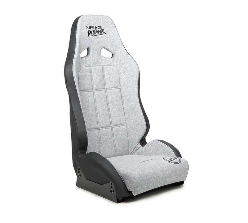 NRG Defender Water Resistant Steel Frame Susp. Seat - Silver w/Black Trim/Defender Logo/Side Bracket-thumbmail-1