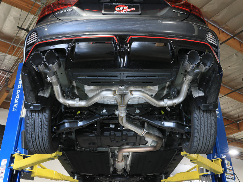 aFe 22-24 Kia Forte GT 1.6L 3in-2.5in 304 Stainless Steel Axle-Back Exhaust w/ Carbon Fiber Tips-thumbmail-3