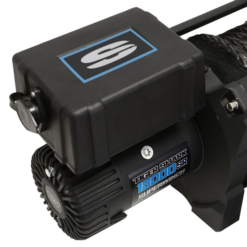 Superwinch 18000 LBS 12V DC 33/64in x 79 ft Synthetic Rope Tiger Shark 18000SR Winch-thumbmail-4