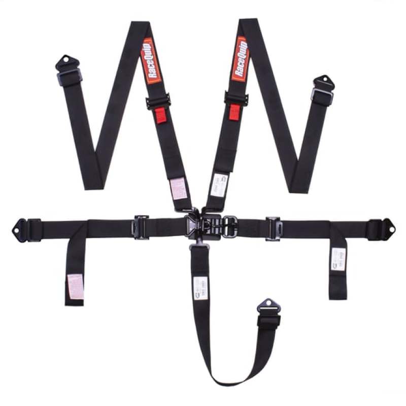 RaceQuip Latch & Link 5 Point Auto Racing 2In Harness Set / SFI 16.1 Seat Belt Set / Black-thumbmail-1