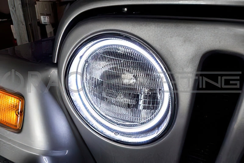 Oracle 7" Round Surface Mount LED Headlight Halo Kit - Blue-thumbmail-2