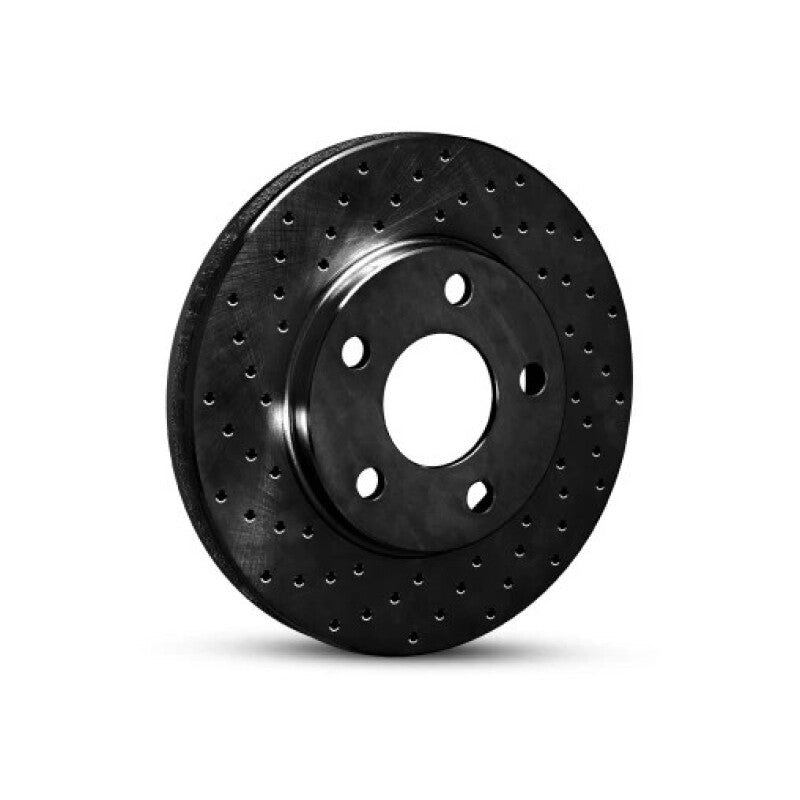 R1 71-95 Chevrolet C20 Front Right Drilled Black Brake Rotor-thumbmail-1