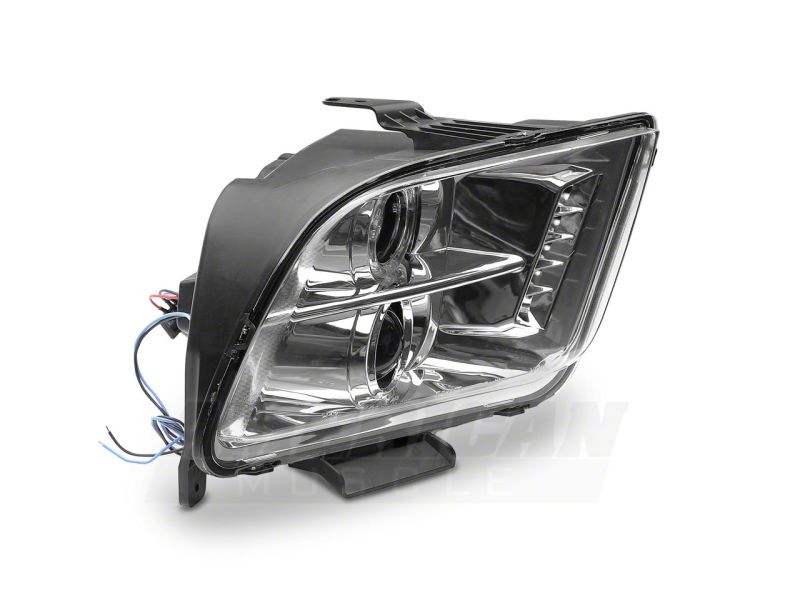 Raxiom 05-09 Ford Mustang Excluding GT500 LED Halo Projector Headlights- Chrome Housing (Clear Lens)-thumbmail-3