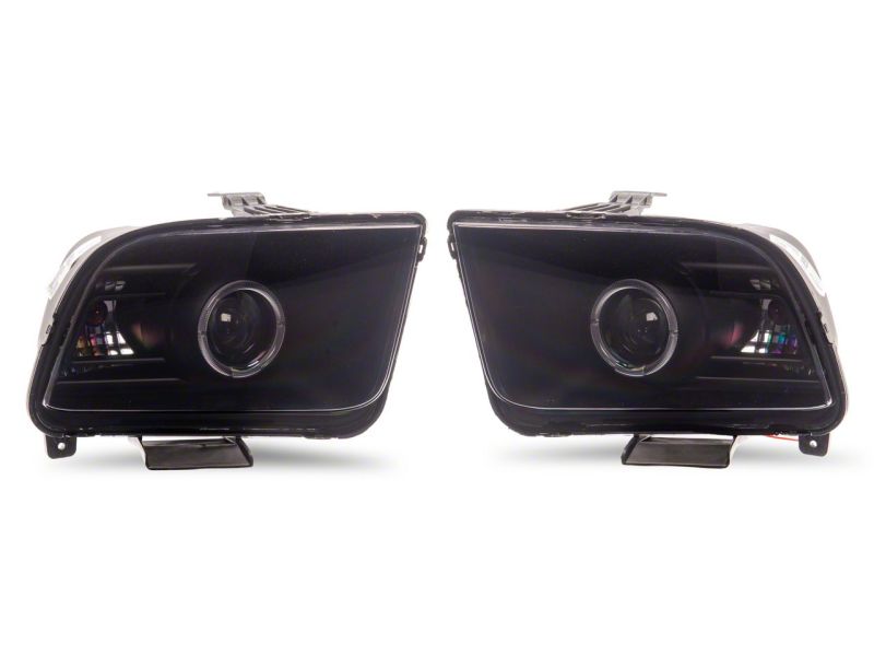 Raxiom 05-09 Ford Mustang w/ Factory Halogen LED Halo Headlights- Blk Housing (Smoked Lens)-thumbmail-4