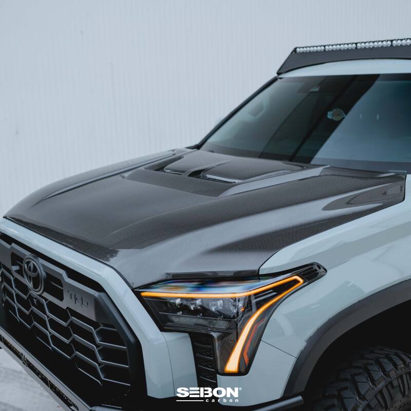 Seibon 22-24 Toyota Tundra / 23-24 Toyota Sequoia RR-Style Carbon Fiber Hood-thumbmail-4