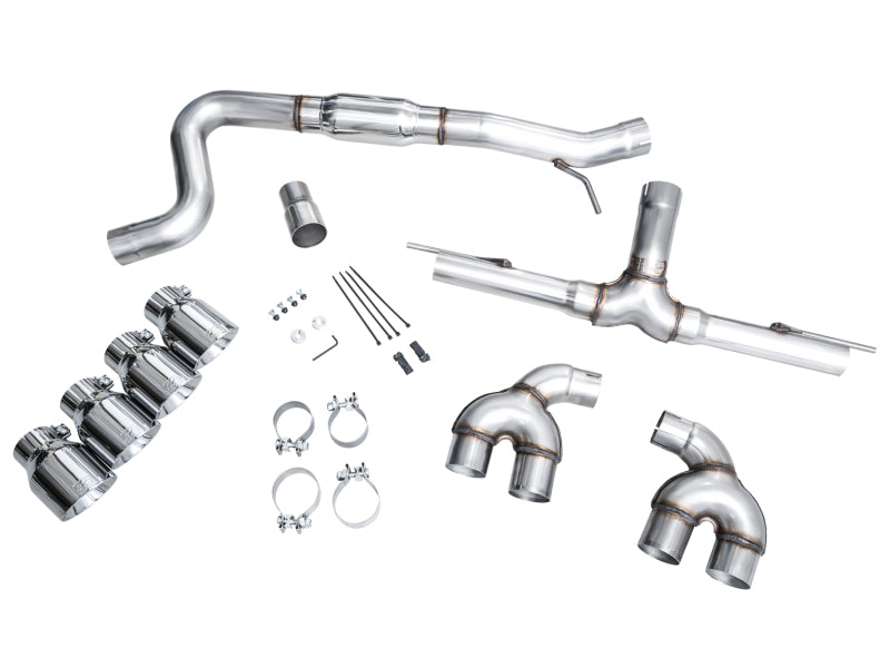 AWE MK8 Volkswagen Golf R 3in Track Edition Quad Exhaust - Chrome Silver Tips-thumbmail-13