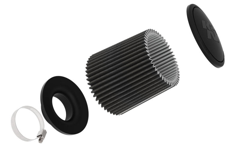 K&N Universal Round Clamp-On Air Filter 3in ID 9in Height 6in Base OD 5.25 Top OD-thumbmail-3