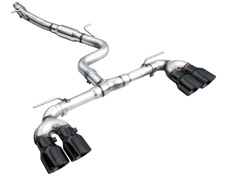AWE MK8 Volkswagen Golf R 3in Track Edition Quad Exhaust - Diamond Black Tips-thumbmail-13