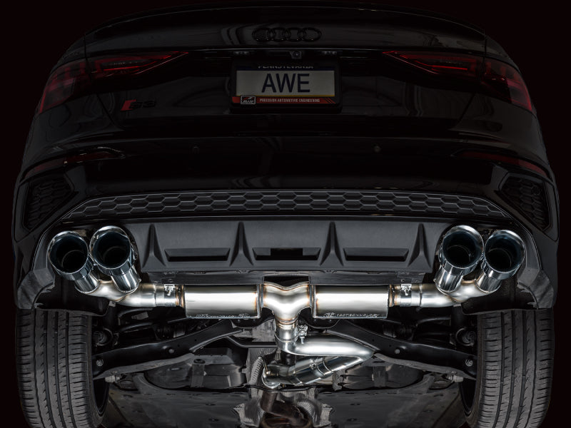 AWE 22-24 Audi 8Y S3 Touring Edition Exhaust - Chrome Silver Tips-thumbmail-8