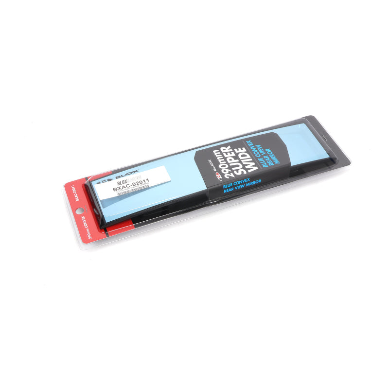 BLOX Racing 290mm Convex Mirror Black Frame Blue Tint-thumbmail-2
