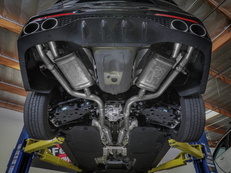 aFe Gemini XV 3in to Dual 2-1/2in 304 SS Cat-Back Exhaust w/ Cut-Out 18-21 Kia Stinger L4-2.0L (t)-thumbmail-3