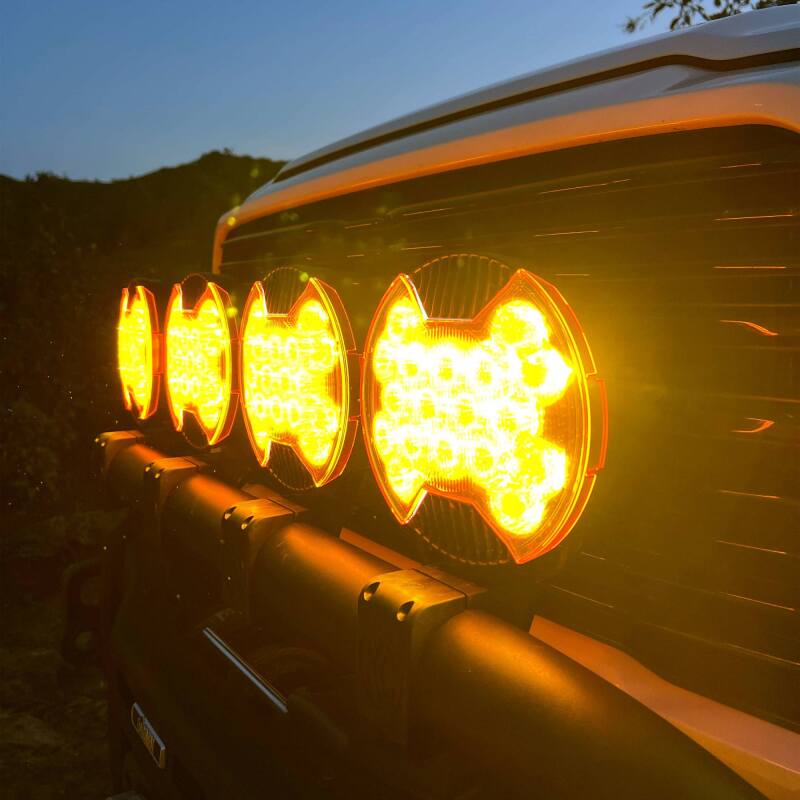 KC HiLiTES SlimLite 8in. LED Light Shield SAE Driving (Shield Only) - Selective Yellow-thumbmail-4