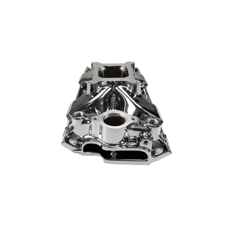 Edelbrock Chevy SB Victor Jr. 23 Degree Intake Manifold - Chrome Plasma Finish-thumbmail-3