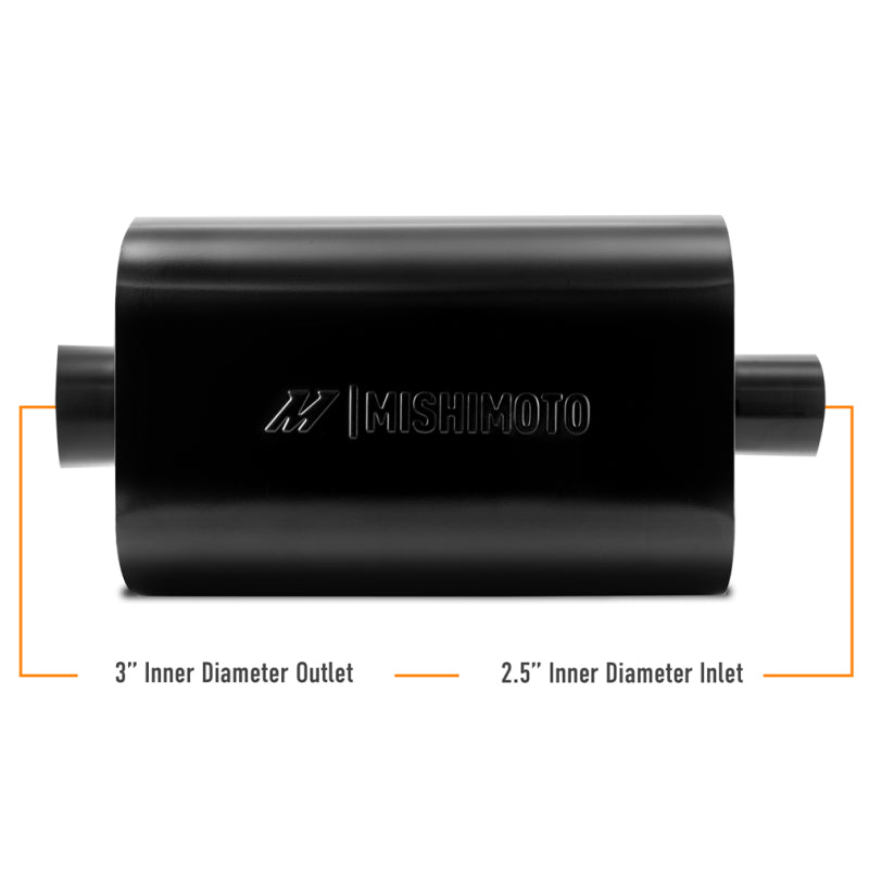 Mishimoto Muffler with 2.5in Center Inlet/Outlet - Angled Tip - Black-thumbmail-4