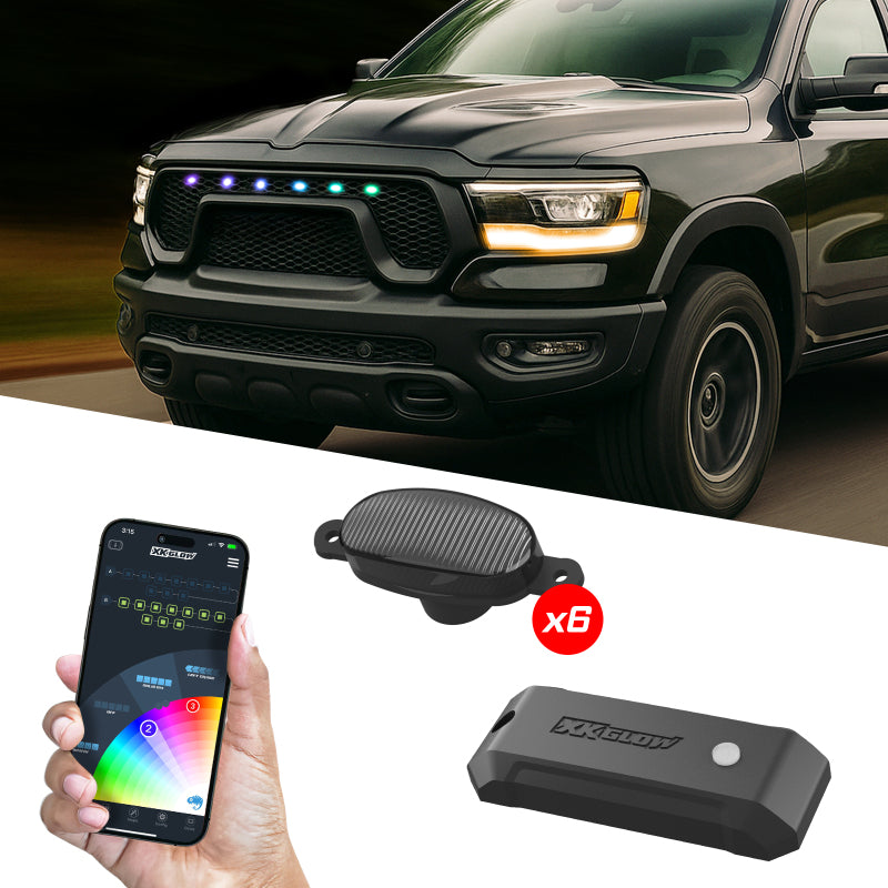 XK Glow XKmax Pre-Runner Style RGBW LED Grill Pods - 6pc-thumbmail-1