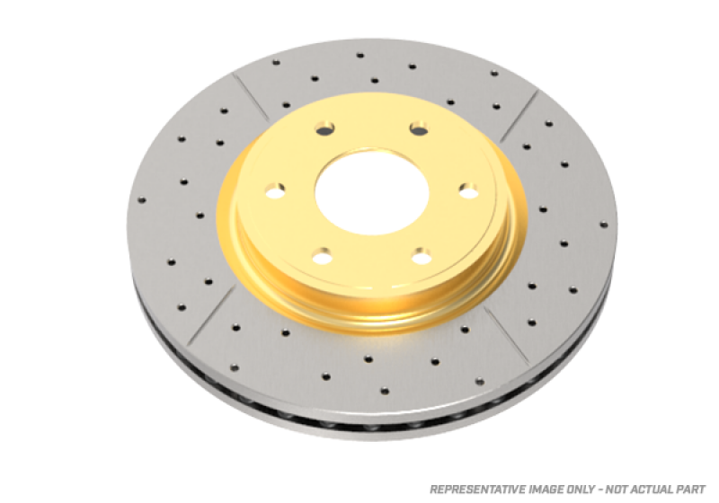DBA 22-23 Audi A4 (w/350mm Front Rotor) Front Drilled & Slotted Street Series Rotor (w/Gold Hat)-thumbmail-1