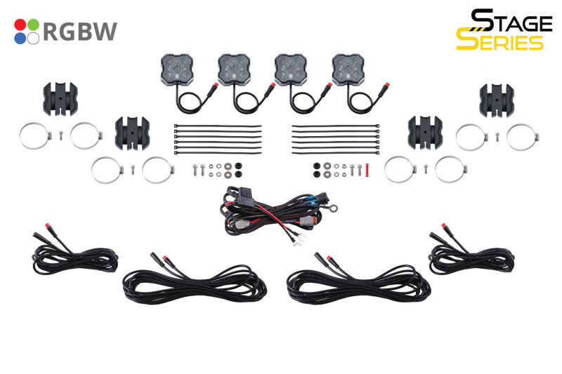 Diode Dynamics Stage Series SXS Rock Light Installer Kit, RGBW M8 w/Controller (4-pack)-thumbmail-5