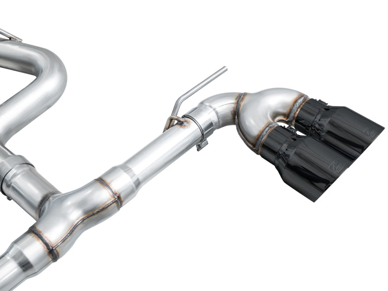 AWE MK8 Volkswagen Golf R 3in Track Edition Quad Exhaust - Diamond Black Tips-thumbmail-14