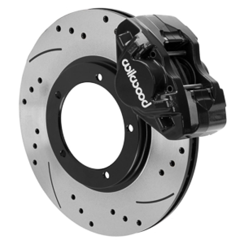 Wilwood 69-74 Porsche 911 D31 11.10in. Front Brake Kit w/ Flex Lines - Drilled Rotors (Black)-thumbmail-1