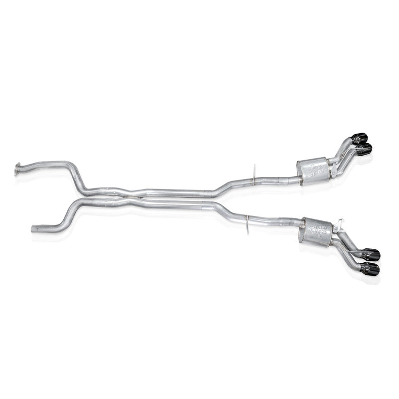 Stainless Works 22-25 Cadillac CT5-V Blackwing Catback Exhaust - Black Chrome Tips-thumbmail-4
