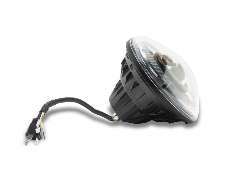 Raxiom 07-08 Jeep Wrangler JK Hi Output LED Headlights/Angel Eye DRL- Black Housing- Clear Lens-thumbmail-5