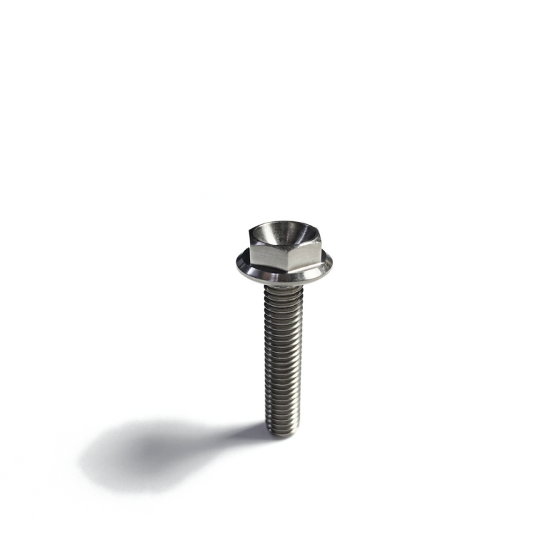 Ticon Industries Titanium Bolt Flanged M5x15x.8TP 8mm 6pt Head Drilled-thumbmail-2
