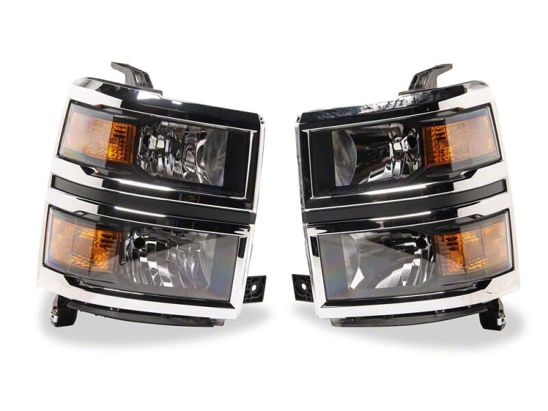 Raxiom 14-15 Chevrolet Silverado 1500 OE Style Headlights/ Chrome Trim- Black - Clear Lens-thumbmail-4