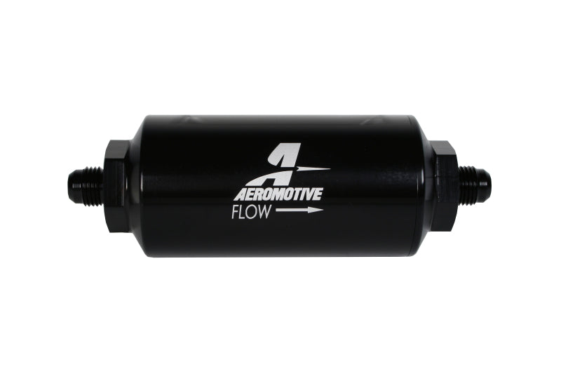 Aeromotive In-Line Filter - AN-06 238 Stainless Mesh Element - Anodized Black-thumbmail-1