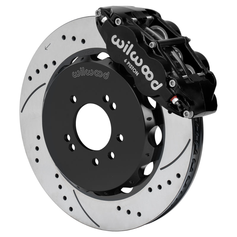 Wilwood 95-98 Nissan Skyline Superlite 6R Front BBK w/ 14.00in D/S Rotors & Flexlines - Black-thumbmail-1