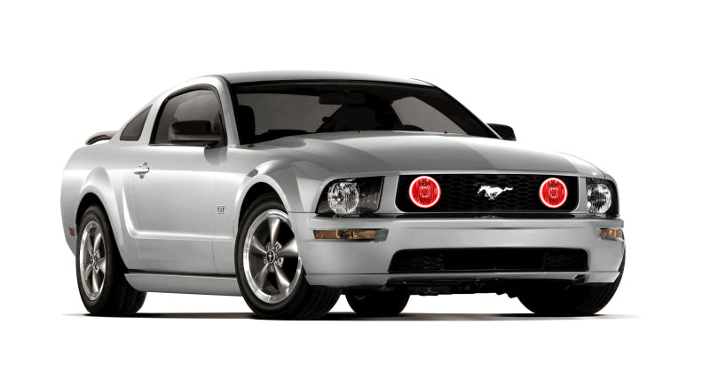 Oracle 05-09 Ford Mustang GT LED Fog Light Halo Kit - Red-thumbmail-2