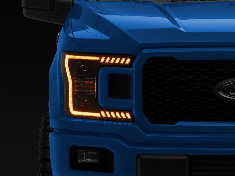 Raxiom 18-20 Ford F-150 LED Halo Surround Headlights with Amber DRL- Black Housing- Clear Lens-thumbmail-5