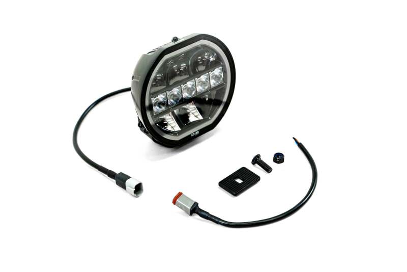 DV8 Offroad 7in Halo Elite Round Light w/ Accent Halo - White/Amber-thumbmail-7