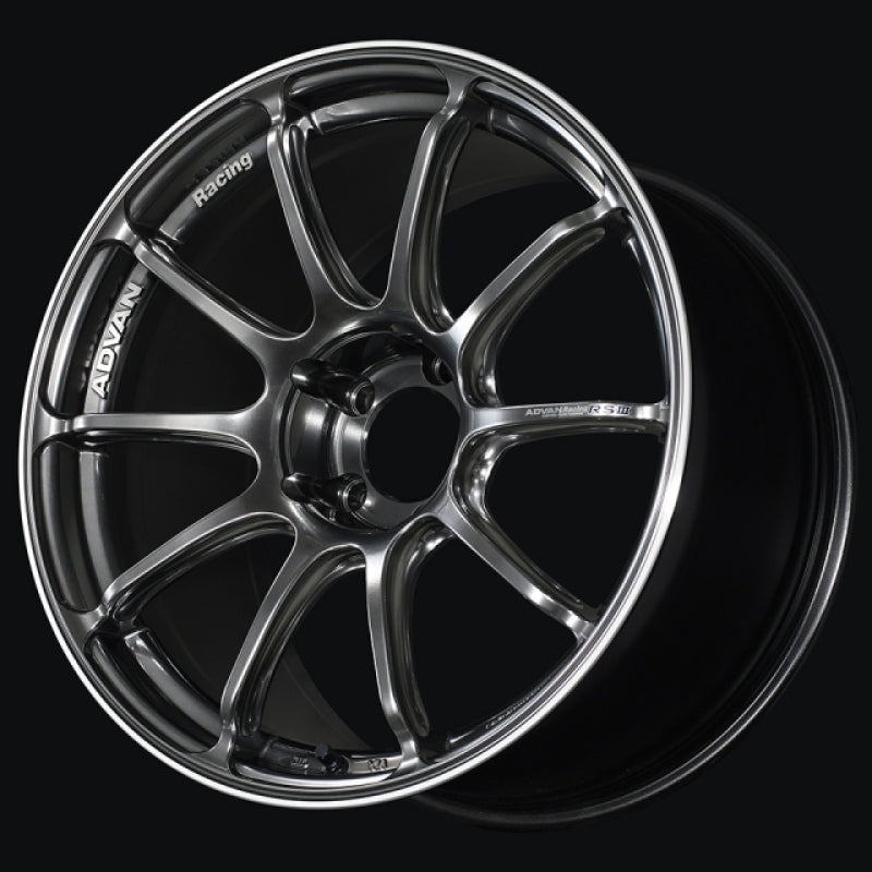 Advan RSIII 19X8.5 +38 5-112 Racing Hyper Black & Ring Wheel-thumbmail-1