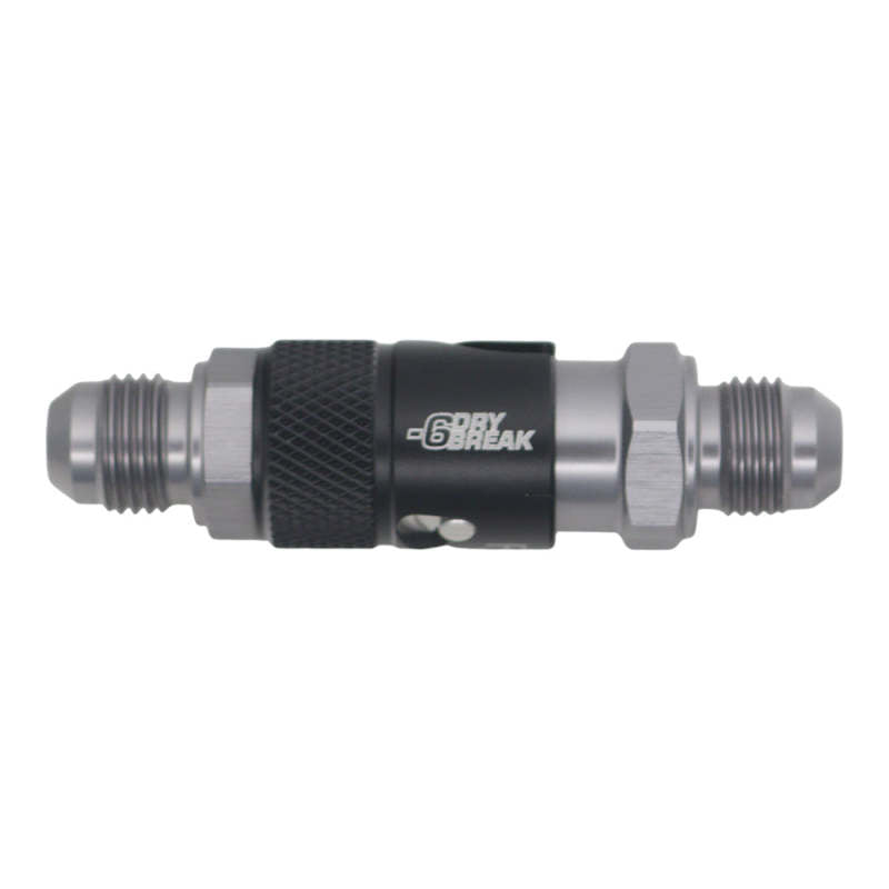 DeatschWerks 6AN Male Flare Quick Disconnect Dry Break Fitting - 2 Pieces Anodized Matte Black-thumbmail-1