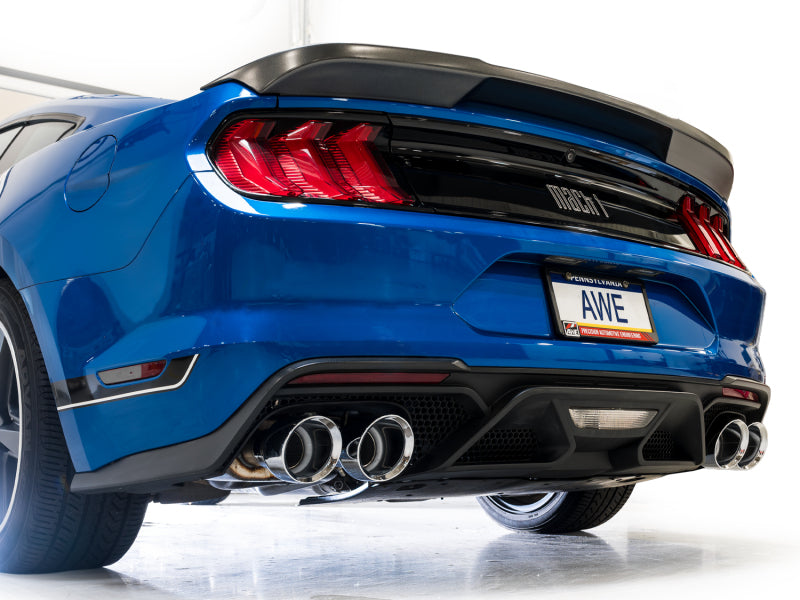 AWE Tuning 21-23 Ford Mustang Mach 1 SwitchPath Cat Back Exhaust w/ Quad Chrome Silver Tips-thumbmail-5