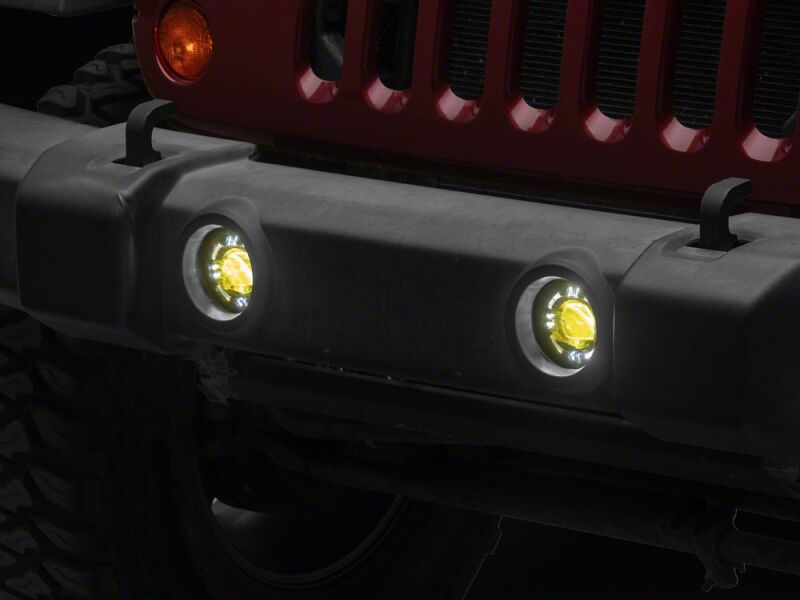 Raxiom 07-18 Jeep Wrangler JK V2 LED Switchback Fog Lights with Amber Turn Signal and Halo Rings-thumbmail-6