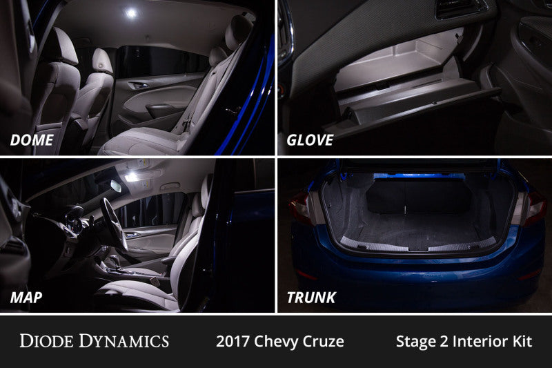 Diode Dynamics 11-15 Chevrolet Cruze Interior LED Kit Cool White Stage 2-thumbmail-2