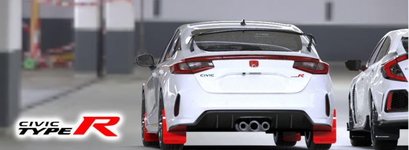 Rally Armor 2023+ Honda Civic Type R Red Mud Flap Black Logo-thumbmail-4