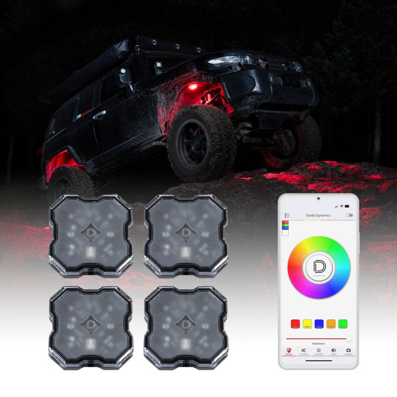 Diode Dynamics Stage Series SXS Rock Light Installer Kit RGBW M8 (4-pack)-thumbmail-5