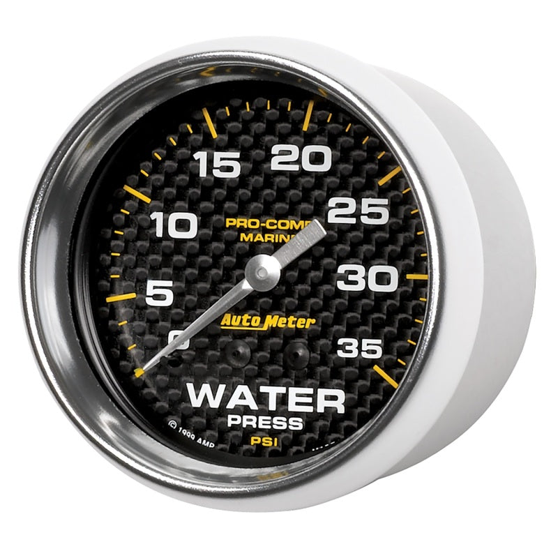 Autometer Marine Carbon Fiber Mechanical 2-5/8in 0-35PSI Water Pressure Gage-thumbmail-2