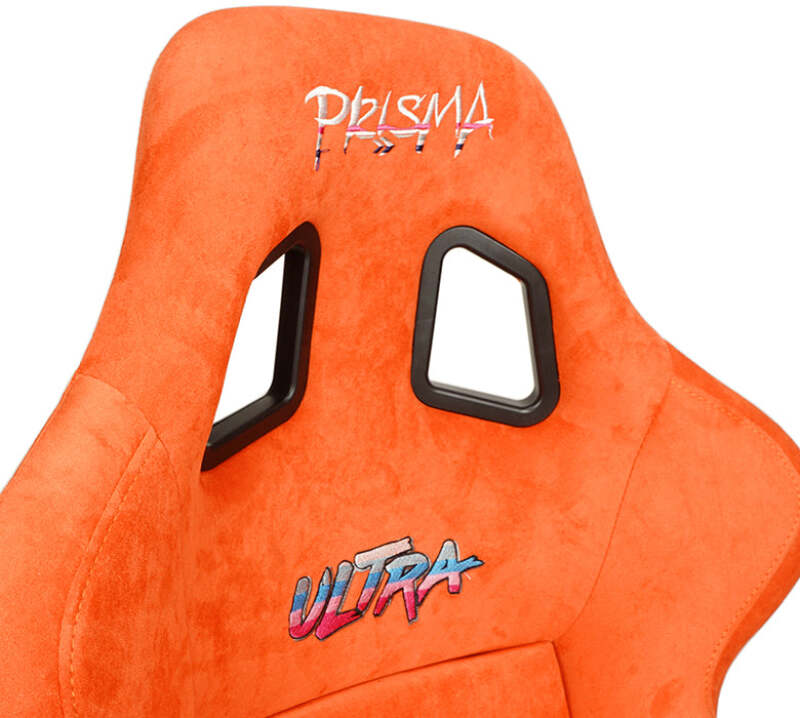 NRG FRP Bucket Seat ULTRA Edition W/ Grey Pearlized Back / Orange Microfiber Material - Large-thumbmail-3