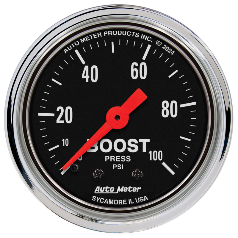 AutoMeter Gauge Boost 2-1/16in. 100 PSI Mechanical Traditional Chrome-thumbmail-1