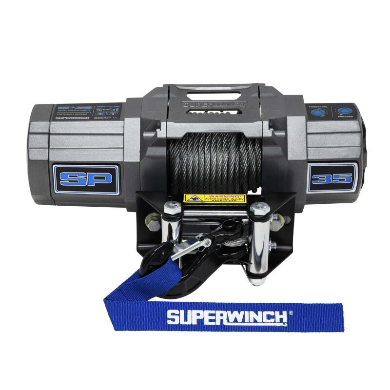 Superwinch 3500 LBS 12V DC 7/32in x 40ft Steel Rope Roller Fairlead SP 35 Winch-thumbmail-1