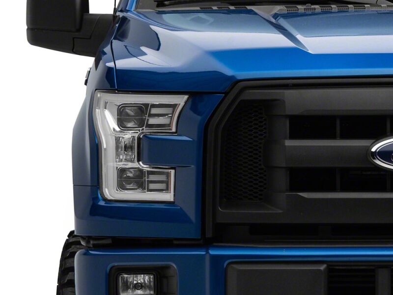 Raxiom 15-17 Ford F-150 Projector Headlights with LED Accent- Chrome Housing- Clear Lens-thumbmail-4